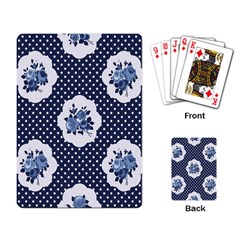 Shabby Chic Navy Blue Playing Card by NouveauDesign