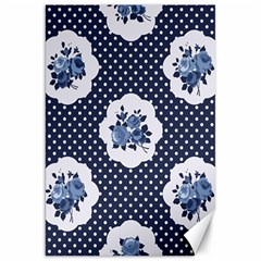 Shabby Chic Navy Blue Canvas 20  X 30   by NouveauDesign