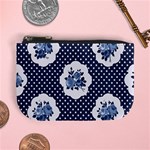 shabby chic navy blue Mini Coin Purses Front