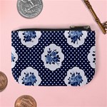 shabby chic navy blue Mini Coin Purses Back