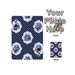 Shabby Chic Navy Blue Playing Cards 54 (mini)  by NouveauDesign