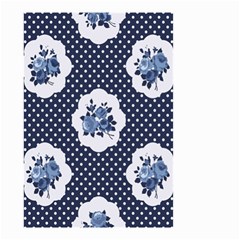 Shabby Chic Navy Blue Small Garden Flag (two Sides) by NouveauDesign