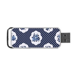 Shabby Chic Navy Blue Portable Usb Flash (one Side) by NouveauDesign