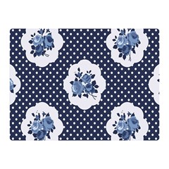 Shabby Chic Navy Blue Double Sided Flano Blanket (mini)  by NouveauDesign