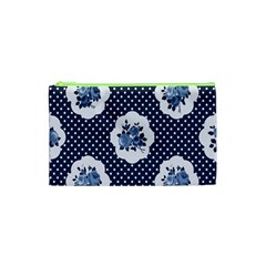 Shabby Chic Navy Blue Cosmetic Bag (xs) by NouveauDesign