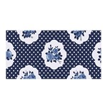 shabby chic navy blue Satin Wrap Front