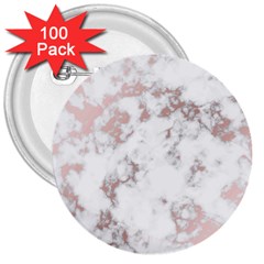 pure and beautiful white marple and rose gold, beautiful ,white marple, rose gold,elegnat,chic,modern,decorative, 3  Buttons (100 pack) 