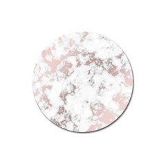 Pure And Beautiful White Marple And Rose Gold, Beautiful ,white Marple, Rose Gold,elegnat,chic,modern,decorative, Magnet 3  (round) by NouveauDesign