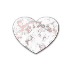 pure and beautiful white marple and rose gold, beautiful ,white marple, rose gold,elegnat,chic,modern,decorative, Heart Coaster (4 pack) 