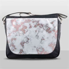 pure and beautiful white marple and rose gold, beautiful ,white marple, rose gold,elegnat,chic,modern,decorative, Messenger Bags