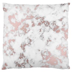 pure and beautiful white marple and rose gold, beautiful ,white marple, rose gold,elegnat,chic,modern,decorative, Large Flano Cushion Case (Two Sides)