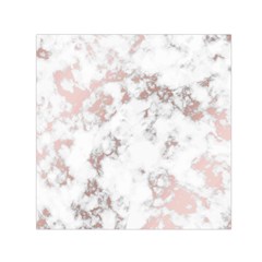 pure and beautiful white marple and rose gold, beautiful ,white marple, rose gold,elegnat,chic,modern,decorative, Small Satin Scarf (Square)