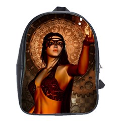 Wonderful Fantasy Women With Mask School Bag (large) by FantasyWorld7