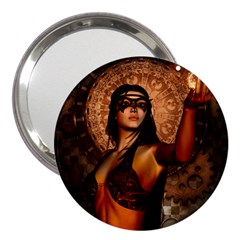 Wonderful Fantasy Women With Mask 3  Handbag Mirrors by FantasyWorld7