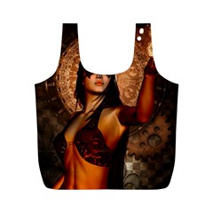 Wonderful Fantasy Women With Mask Full Print Recycle Bags (m)  by FantasyWorld7