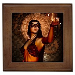 Wonderful Fantasy Women With Mask Framed Tiles by FantasyWorld7