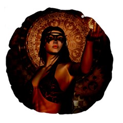 Wonderful Fantasy Women With Mask Large 18  Premium Round Cushions by FantasyWorld7