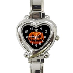 Halloween Pumpkin Heart Italian Charm Watch by Valentinaart