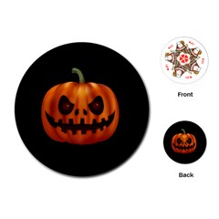 Halloween Pumpkin Playing Cards (round)  by Valentinaart