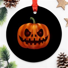 Halloween Pumpkin Round Ornament (two Sides) by Valentinaart