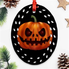 Halloween Pumpkin Ornament (oval Filigree) by Valentinaart