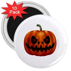 Halloween Pumpkin 3  Magnets (10 Pack)  by Valentinaart