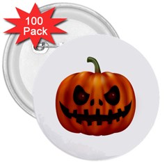 Halloween Pumpkin 3  Buttons (100 Pack)  by Valentinaart