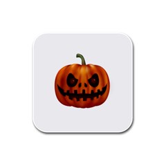 Halloween Pumpkin Rubber Square Coaster (4 Pack)  by Valentinaart