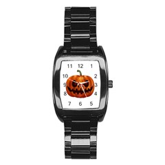 Halloween Pumpkin Stainless Steel Barrel Watch by Valentinaart