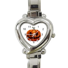 Halloween Pumpkin Heart Italian Charm Watch by Valentinaart