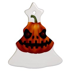 Halloween Pumpkin Christmas Tree Ornament (two Sides) by Valentinaart