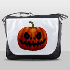 Halloween Pumpkin Messenger Bags by Valentinaart