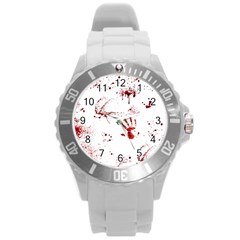 Massacre  Round Plastic Sport Watch (l) by Valentinaart