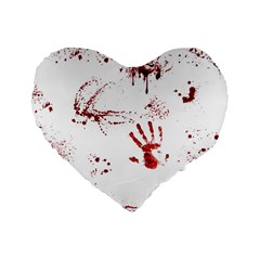 Massacre  Standard 16  Premium Heart Shape Cushions by Valentinaart