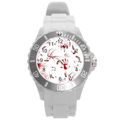 Massacre  Round Plastic Sport Watch (l) by Valentinaart