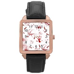 Massacre  Rose Gold Leather Watch  by Valentinaart