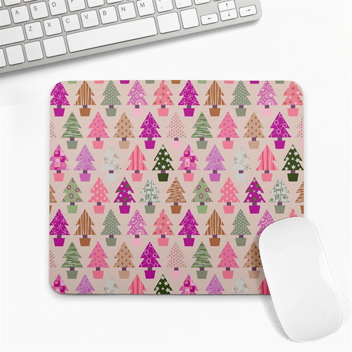 Christmas tree pattern Large Mousepads