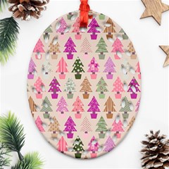 Christmas Tree Pattern Oval Filigree Ornament (two Sides) by Valentinaart