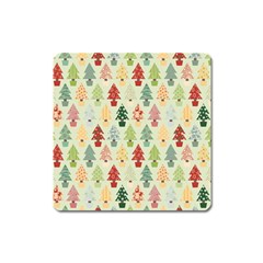 Christmas Tree Pattern Square Magnet by Valentinaart