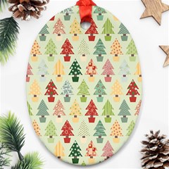 Christmas Tree Pattern Oval Ornament (two Sides) by Valentinaart