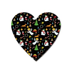 Christmas Pattern Heart Magnet by Valentinaart