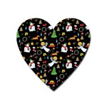 Christmas pattern Heart Magnet Front