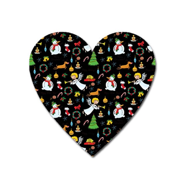 Christmas pattern Heart Magnet