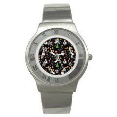 Christmas Pattern Stainless Steel Watch