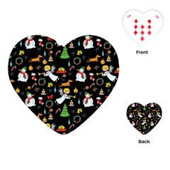 Christmas Pattern Playing Cards (heart)  by Valentinaart