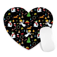 Christmas Pattern Heart Mousepads by Valentinaart