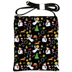 Christmas Pattern Shoulder Sling Bags by Valentinaart