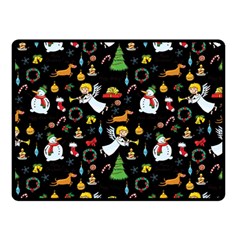 Christmas Pattern Double Sided Fleece Blanket (small)  by Valentinaart