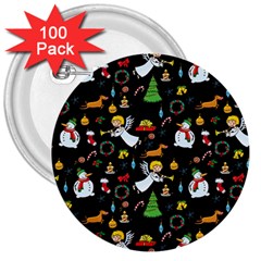 Christmas Pattern 3  Buttons (100 Pack)  by Valentinaart