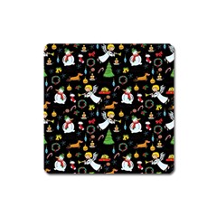 Christmas Pattern Square Magnet by Valentinaart